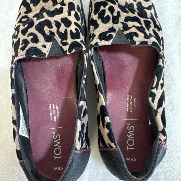 TOMS Leopard Print Velvet Slip On Shoes Women's‎ Size 9.5 W EU 41 - Picture 4 of 12